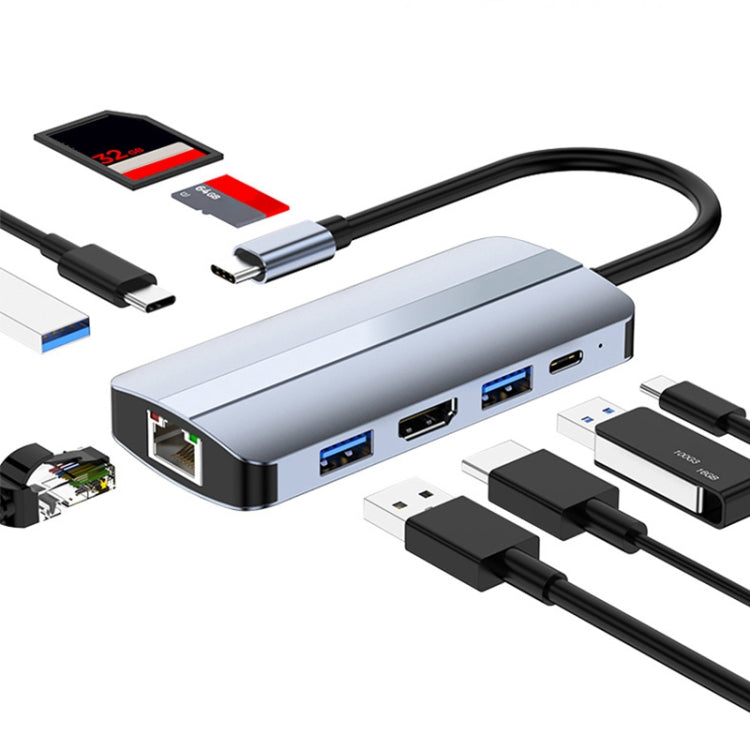 محطة إرساء متعددة الوظائف 9 في 1 USB-C / Type-C إلى USB، محول BYL-2206
