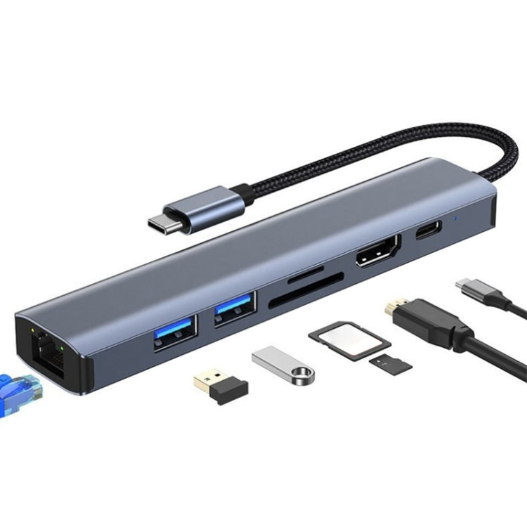 محطة إرساء متعددة الوظائف 7 في 1 USB-C / Type-C إلى USB، محول BYL-2303