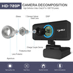 كاميرا ويب HXSJ S90 بدقة 1 ميجابكسل 720P HD بمعدل 30 إطارًا في الثانية لأجهزة الكمبيوتر المكتبية / المحمولة / تلفزيون أندرويد، مع ميكروفون يمتص الصوت بطول 8 أمتار، طول الكابل: 1.5 متر، S90