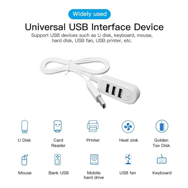 محول HUB USB A بطول 30 سم TPE إلى 3 منافذ USB أنثى