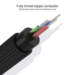 REXLIS 3635 كابل صوت مطلي بالذهب 3.5 مم ذكر إلى RCA مزدوج ذكر مضفر من القطن الأسود لمكبر صوت نشط بواجهة إدخال RCA، الطول: 1.8 م