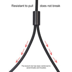 REXLIS 3635 كابل صوت مطلي بالذهب 3.5 مم ذكر إلى RCA مزدوج ذكر مضفر من القطن الأسود لمكبر صوت نشط بواجهة إدخال RCA، الطول: 1.8 م