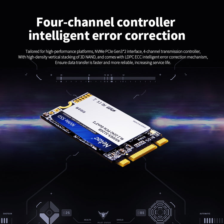Netac N930ES 512GB M.2 2242 PCIe Gen3x2 Solid State Drive, 512GB