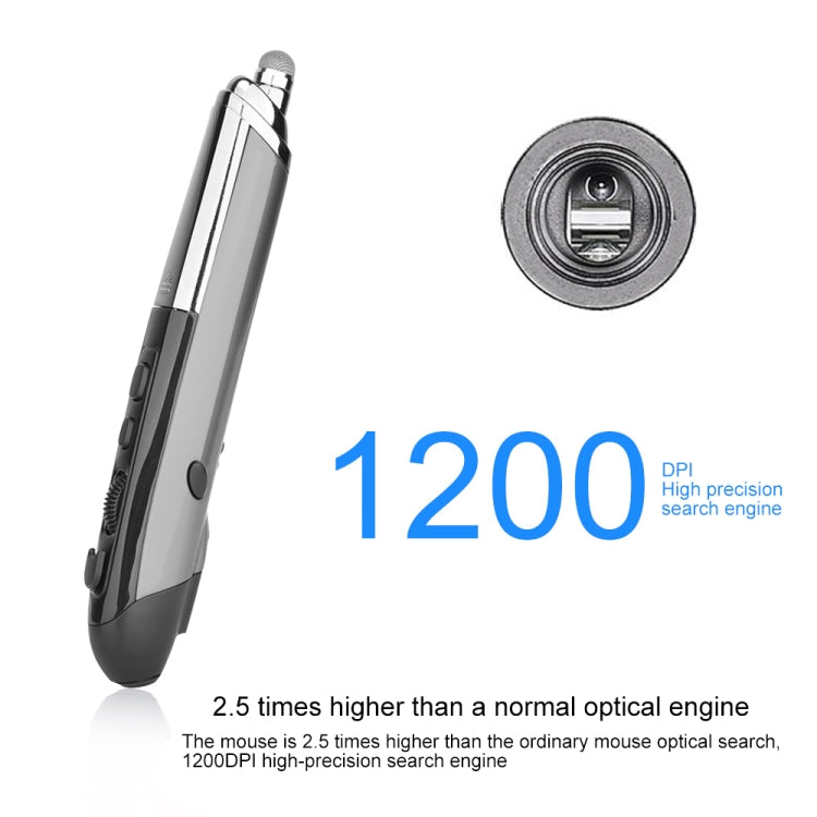 PR-08 6-keys Smart Wireless Optical Mouse with Stylus Pen & Laser Function, Laser Function Grey, Laser Function Blue, Laser Function Red, Laser Function White, Laser Function Black