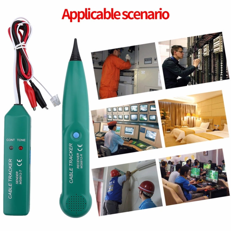 جهاز تتبع كابل خط الهاتف BSIDE MS6812 RJ11 & RJ45، يشمل المرسل والمستقبل، MS6812