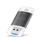 Richwell 3 in 1 128G Type-C + 8 Pin + USB 3.0 Metal Double Cover Push-pull Flash Disk with OTG Function