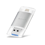 ذاكرة فلاش Richwell 3 في 1 بسعة 32 جيجابايت Type-C + 8 دبابيس + USB 3.0 مع غطاء معدني مزدوج ودفع وسحب مع وظيفة OTG