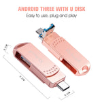 ريتشويل 3 في 1 فلاش ديسك معدني 16 جيجابايت Type-C + Micro USB + USB 3.0 مع وظيفة OTG