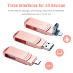 ريتشويل 3 في 1 فلاش ديسك معدني 128 جيجابايت Type-C + Micro USB + USB 3.0 مع وظيفة OTG