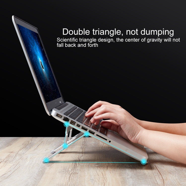 COOLCOLD U2S Portable Foldable Hollow Double Triangle Height Adjustable Aluminum Alloy Bracket for Laptop, COOLCOLD U2S