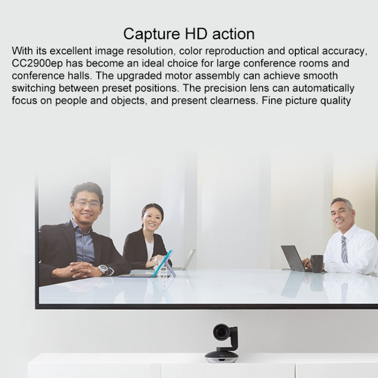 كاميرا مؤتمرات لوجيتك CC2900EP بدقة HD 1080P مع تكبير 10X بدون فقدان، قابس الاتحاد الأوروبي