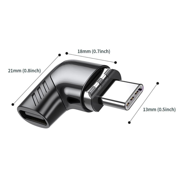 محول شحن مغناطيسي USB-C / Type-C أنثى إلى USB-C / Type-C بزاوية 120 واط PD، X20