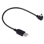 كابل بيانات / شحن Mini USB بزاوية 90 درجة كوع، الطول: 28 سم، Mini USB بزاوية كوع
