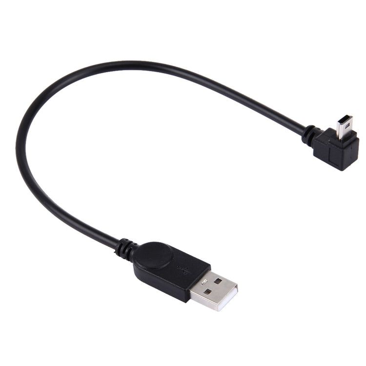 كابل بيانات / شحن Mini USB بزاوية 90 درجة كوع، الطول: 28 سم، Mini USB بزاوية كوع