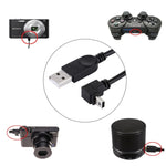 كابل بيانات / شحن Mini USB بزاوية 90 درجة كوع، الطول: 28 سم، Mini USB بزاوية كوع