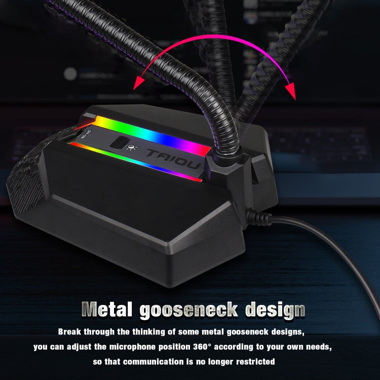 HXSJ TSP202 RGB Lighting Bendable USB Voice Chat Video Conference Microphone