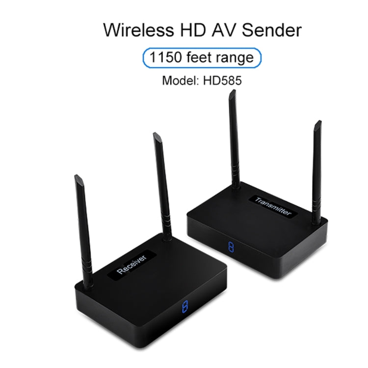 جهاز إرسال صوت وفيديو عالي الدقة لاسلكي Measy HD585 بتردد 5.8 جيجاهرتز مع وظيفة الإرجاع بالأشعة تحت الحمراء، مسافة الإرسال: 350 متر