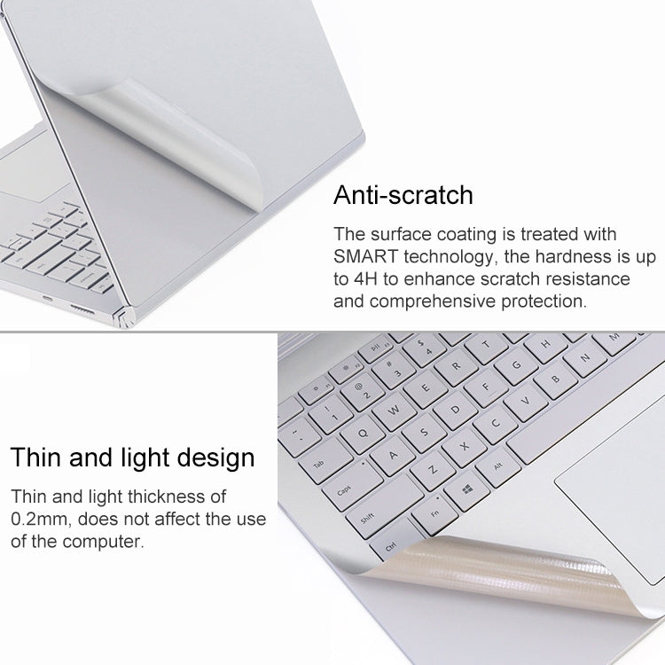 مجموعة ملصقات واقية لقشرة الدفتر 4 في 1 لمايكروسوفت Surface Book 2 بحجم 15 بوصة