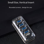 ORICO F4U 4 x USB 3.0 Ports 5Gbps Fast Transmission Desktop HUB with Blue LED Indicator Light, 4 Ports