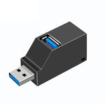 موزع USB صغير محمول مع 2 منفذ USB 2.0 ومنفذ USB 3.0 مع حبل معصم، USB 3.0