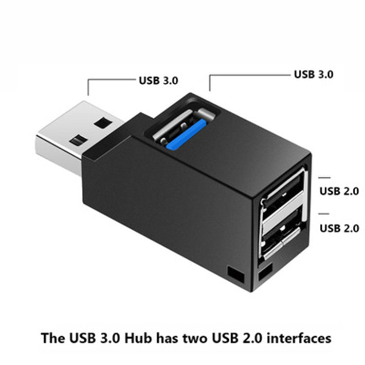 موزع USB صغير محمول مع 2 منفذ USB 2.0 ومنفذ USB 3.0 مع حبل معصم، USB 3.0