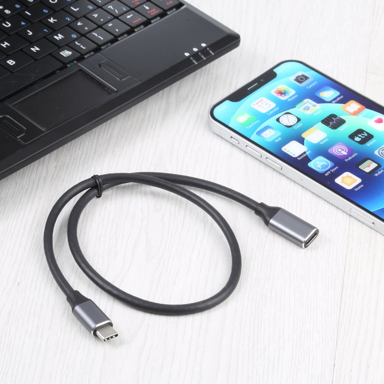 كابل محول USB-C / Type-C ذكر إلى USB-C / Type-C أنثى، طول الكابل: 50 سم، 50 سم
