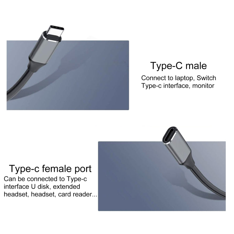كابل محول USB-C / Type-C ذكر إلى USB-C / Type-C أنثى، طول الكابل: 50 سم، 50 سم