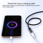 كابل محول USB-C / Type-C ذكر إلى USB-C / Type-C أنثى، طول الكابل: 50 سم، 50 سم