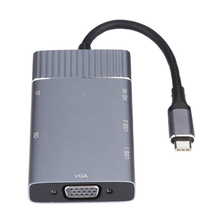 محطة إرساء USB-C متعددة الوظائف 7 في 1 مزدوج USB 3.0 + TF/SD + HDMI/VGA + جاك 3.5 مم + Type-C / USB-C، 2xUSB3.0+TF/SD+HDMI/VGA+3.5 مم