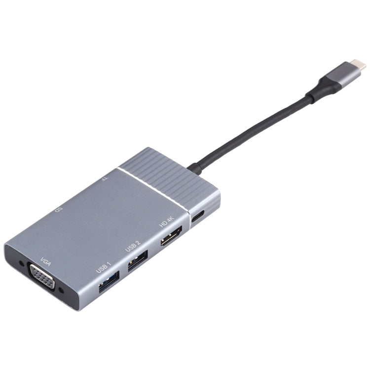 محطة إرساء USB-C متعددة الوظائف 7 في 1 مزدوج USB 3.0 + TF/SD + HDMI/VGA + جاك 3.5 مم + Type-C / USB-C، 2xUSB3.0+TF/SD+HDMI/VGA+3.5 مم