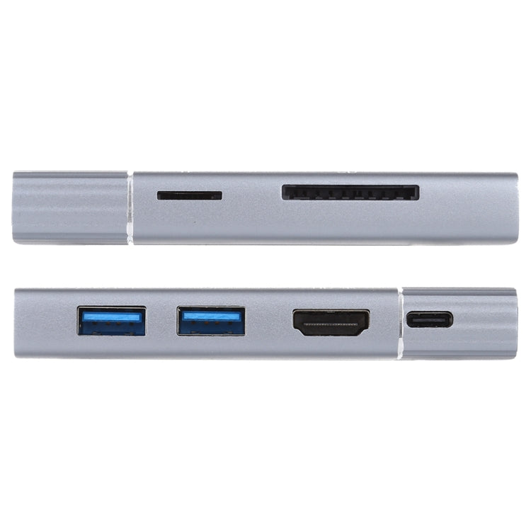 محطة إرساء USB-C متعددة الوظائف 7 في 1 مزدوج USB 3.0 + TF/SD + HDMI/VGA + جاك 3.5 مم + Type-C / USB-C، 2xUSB3.0+TF/SD+HDMI/VGA+3.5 مم