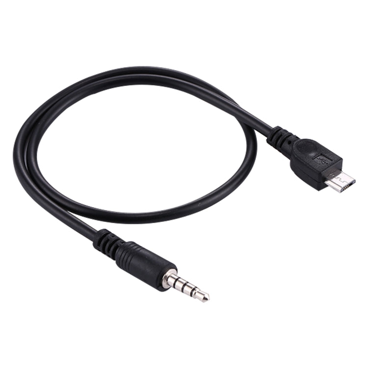 كابل صوت AUX من 3.5 مم ذكر إلى Micro USB ذكر، الطول: حوالي 40 سم، Micro USB 40 سم