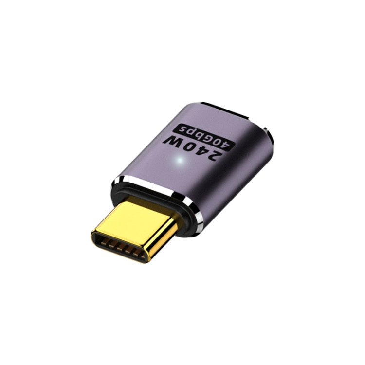 محول USB-C/Type-C أنثى إلى USB-C/Type-C ذكر 240 واط بسرعة 40 جيجابت في الثانية مع ضوء، محول مستقيم