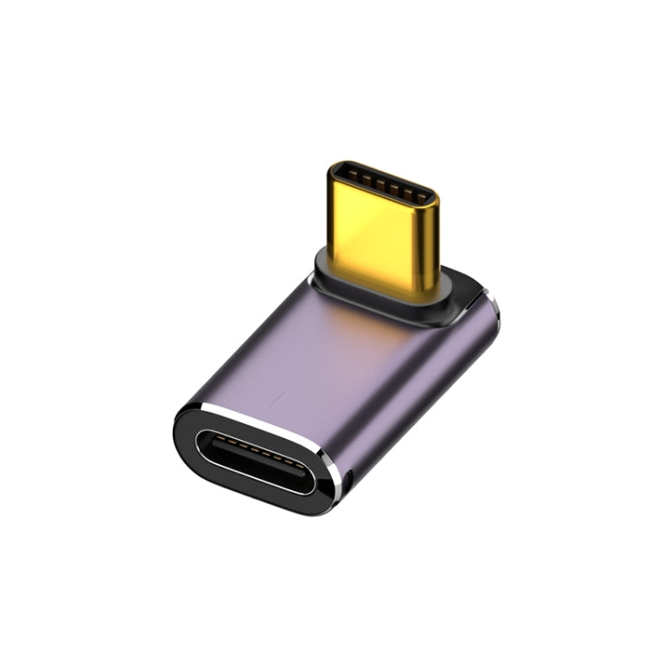 محول زاوية عمودية USB-C/Type-C أنثى إلى USB-C/Type-C ذكر 240 واط بسرعة 40 جيجابت في الثانية مع إضاءة، محول زاوية عمودية