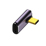 محول USB-C/Type-C أنثى إلى USB-C/Type-C ذكر 240 واط بسرعة 40 جيجابت في الثانية مع ضوء، محول انحناء متوسط