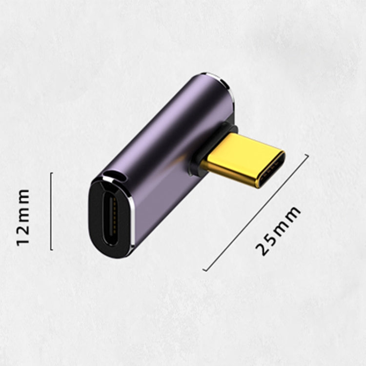 محول USB-C/Type-C أنثى إلى USB-C/Type-C ذكر 240 واط بسرعة 40 جيجابت في الثانية مع ضوء، محول انحناء متوسط