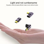 محول USB-C/Type-C أنثى إلى USB-C/Type-C ذكر 240 واط بسرعة 40 جيجابت في الثانية مع ضوء، محول انحناء متوسط