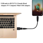 محول موصل USB ذكر إلى قابس أنثى 5.5 × 2.1 ملم، USB ذكر إلى 5.5 × 2.1 ملم