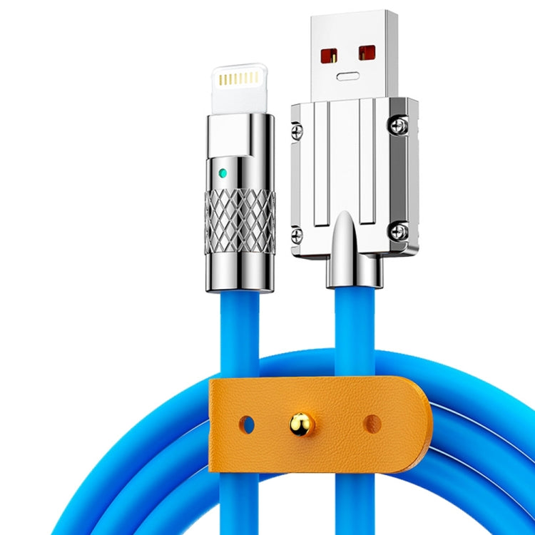 Mech Series كابل بيانات شحن سريع سيليكون USB إلى 8 Pin معدني 6A 120W، الطول: 1.2 متر، 1.2 متر 8 Pin
