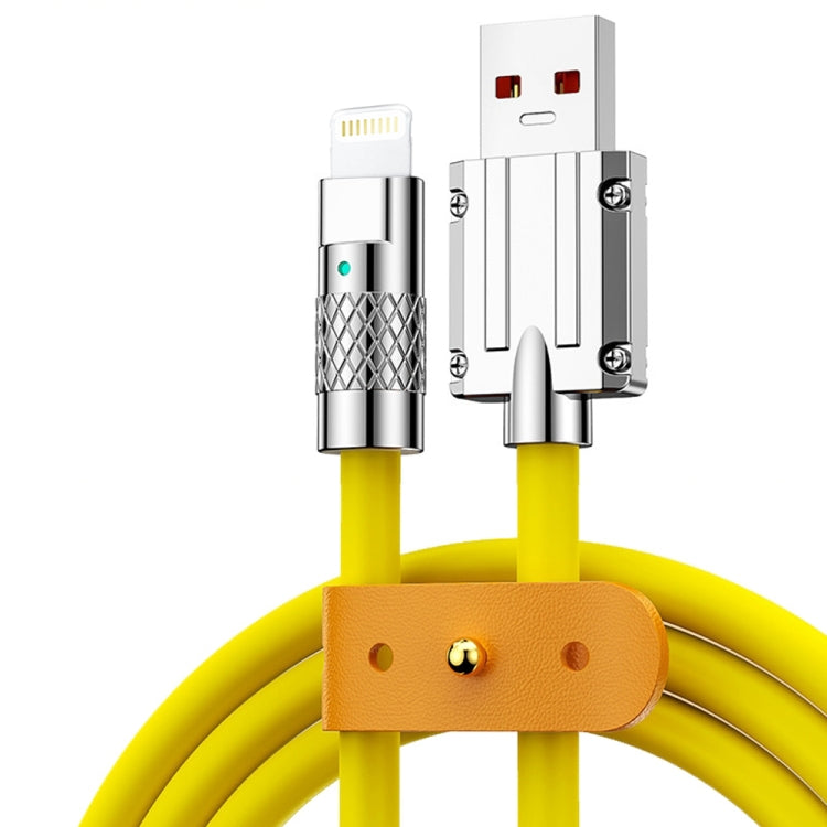 Mech Series كابل بيانات شحن سريع سيليكون USB إلى 8 Pin معدني 6A 120W، الطول: 1.2 متر، 1.2 متر 8 Pin