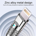 Mech Series كابل بيانات شحن سريع سيليكون USB إلى 8 Pin معدني 6A 120W، الطول: 1.2 متر، 1.2 متر 8 Pin