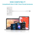 3 in 1 USB-C / Type-C Male to USB + 100M RJ45 Ethernet + Type-C Power Female Adapter, 3 in 1