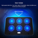 ICE COOREL Notebook Computer Base Silent Six-fan Cooling Holder Heat Sink, Style: Ordinary, Style: Ordinary