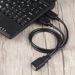 كابل USB أنثى إلى 2 USB ذكر، الطول: حوالي 30 سم