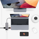 محول 8 في 1 من Type-C إلى HDMI + USB 3.0 + USB 3.0 + Type-C + LAN + VGA + قارئ بطاقات TF/SD