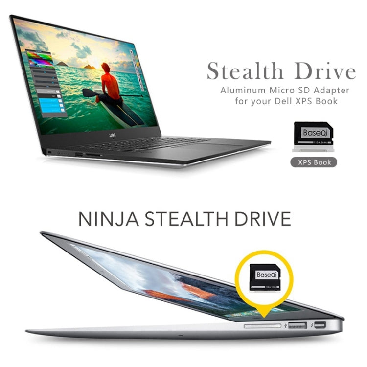 BASEQI Hidden Aluminum Alloy High Speed SD Card Case for Dell XPS 13.3 inch Laptop, For Dell XPS 13.3 inch
