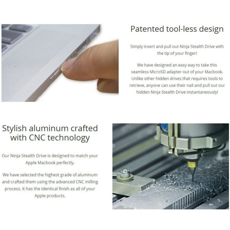 BASEQI Hidden Aluminum Alloy High Speed SD Card Case for Dell XPS 13.3 inch Laptop, For Dell XPS 13.3 inch