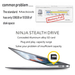 BASEQI Hidden Aluminum Alloy SD Card Case for MacBook Air 13.3 inch Laptops, For MacBook Air 13.3