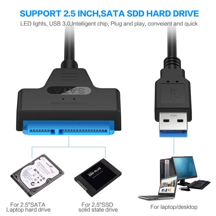 محول كابل SATA إلى USB 3.0 احترافي لتوسيع محرك الأقراص الصلبة SSD بحجم 2.5 بوصة، 2.5 بوصة