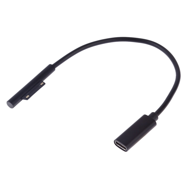 كابل شحن سريع PD للابتوب من USB-C / Type-C أنثى إلى 6 دبابيس ذكر لمايكروسوفت سيرفس برو 9 / 8 / 7 / 6 / 5 / 4 / 3، طول الكابل: 0.2 م، برو 9 / 8 / 7 / 6 / 5 / 4 / 3 إلى USB-C / Type-C أنثى باللون الأسود